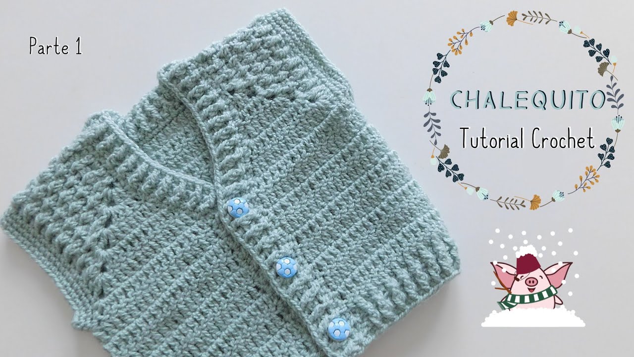 Bonito Chaleco para Bebe Cuello V. Crochet Ganchillo. Tutorial paso a paso. Sin costuras 😁 Parte 1