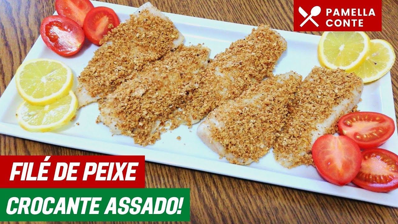Filé de peixe crocante assado - Receita fácil e saudável