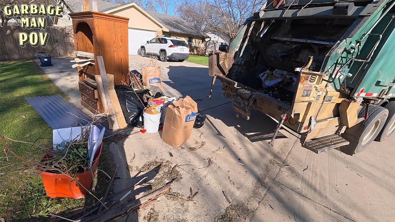 Bulky Waste Collection ASMR - Trash Truck POV | 4K UHD