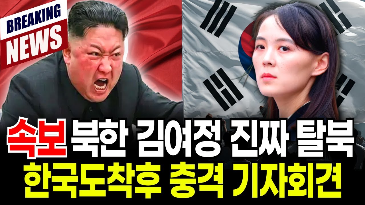 긴급속보 북한 2인자 김여정 목숨건 탈북 , 한국도착 3초후 오열한 이유