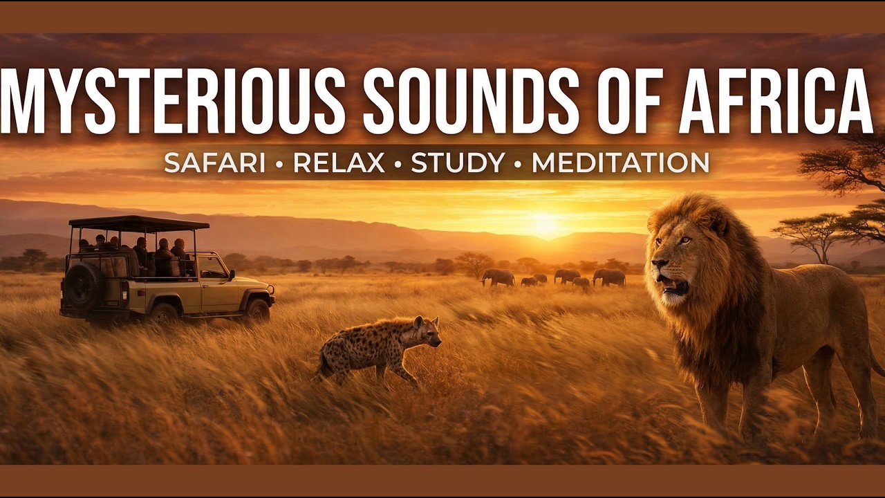Mysterious Sounds of Africa 🦁 Safari Night Ambience | Lion, Hyena & Savanna Nature Sounds for Relax