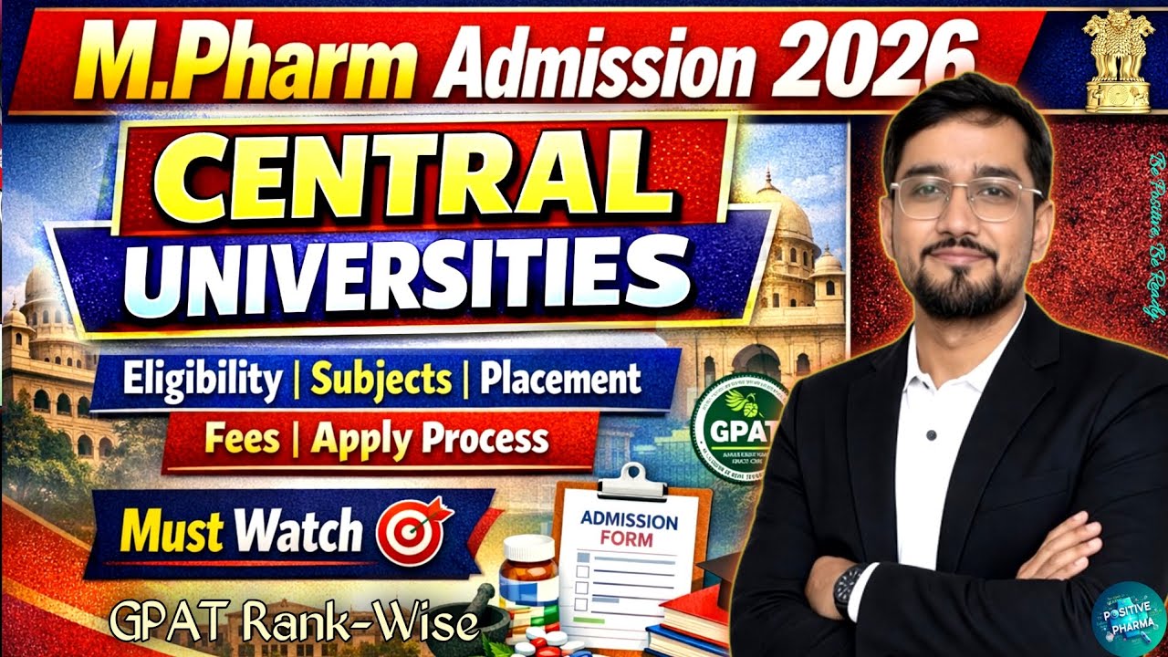 GPAT Rank-Wise Central Universities for MPharm Admissions | CU, CUR, Sagar | MPharm Admission 2026