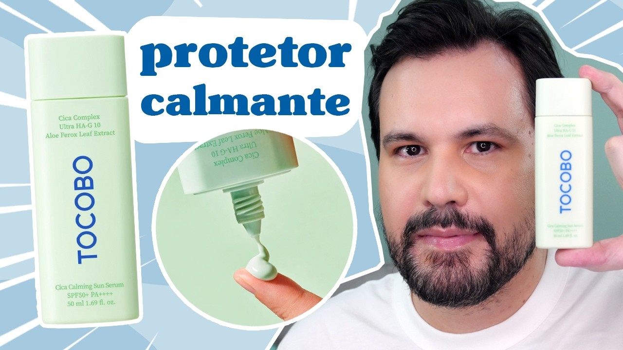 PROTETOR SOLAR TOCOBO Calmante Cica Calming Sun Serum Coreano Resenha