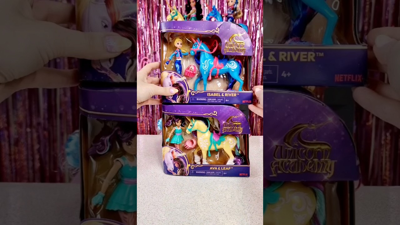 #shorts #asmr Unboxing Unicorn Academy Isabel & River and Ava & Leaf 12 cm doll sets 🦄