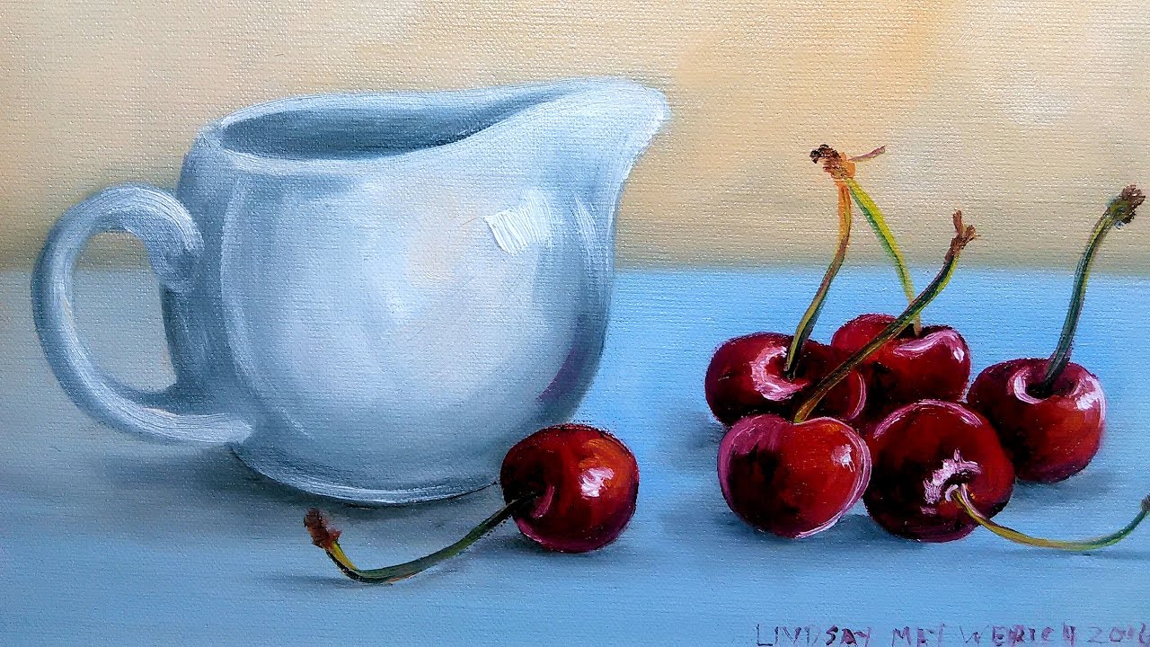 Pitcher & Cherries Oil Painting Tutorial