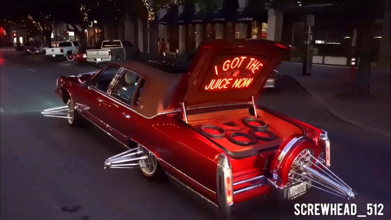 ATX Slab Scene - Candy Red '91 Cadillac Brougham Fleetwood (I GOT THE JUICE NOW)