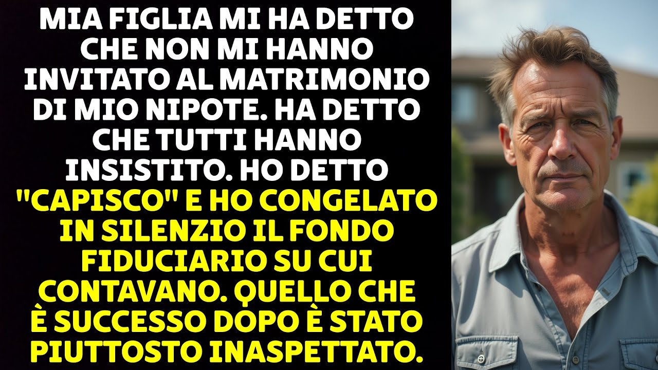 MIA FIGLIA MI HA DETTO CHE NON MI HANNO INVITATO AL MATRIMONIO DI MIO NIPOTE...