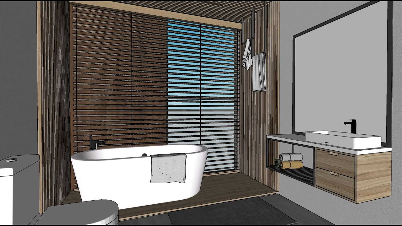Modelado 3D de baño en sketchup desde 0 - Tutorial en español