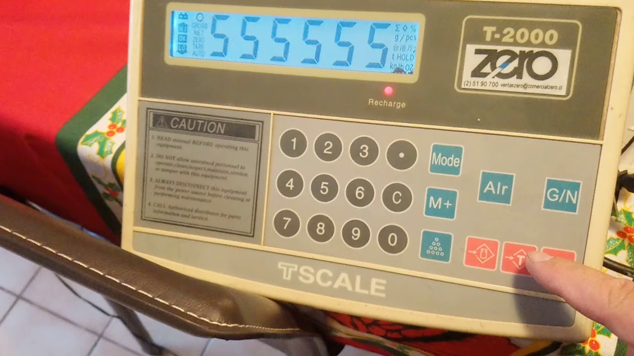Calibración Indicador de peso Tscale, modelo T2000