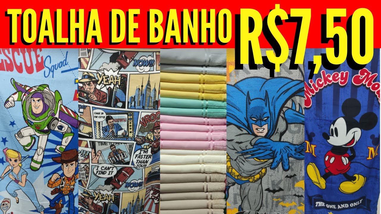BRAS-SP | TOALHAS DE BANHO A R$ 7,50 IMPERDÍVEL
