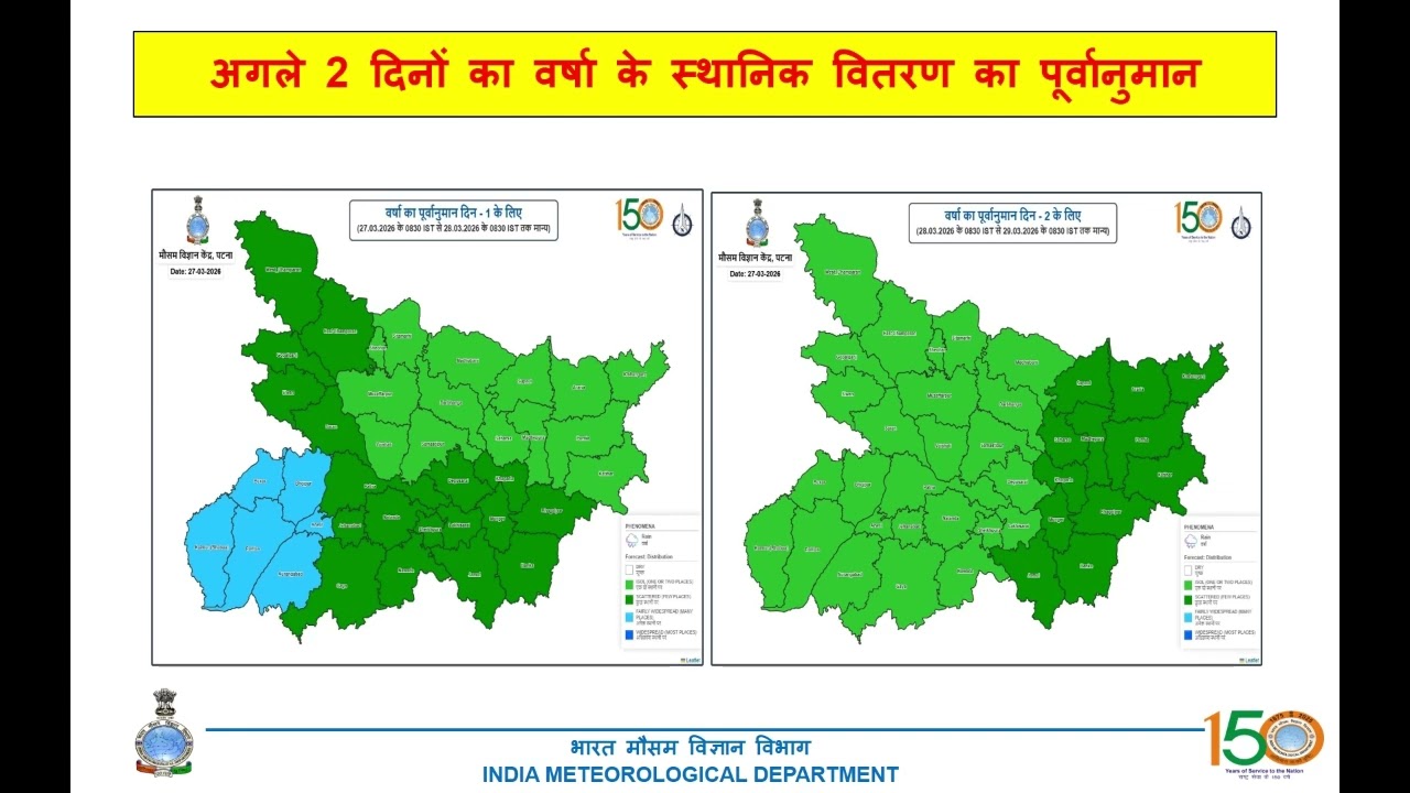 Bihar State Weather Discussion | Bihar Weather Update 27th March 2026 📢