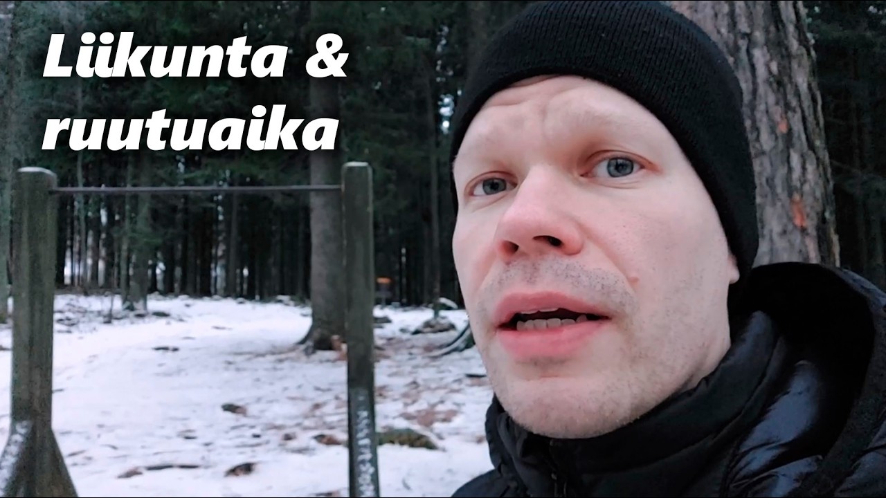 Kävely Huuhanmetsässä ja muutama leuka. Liukas keli.