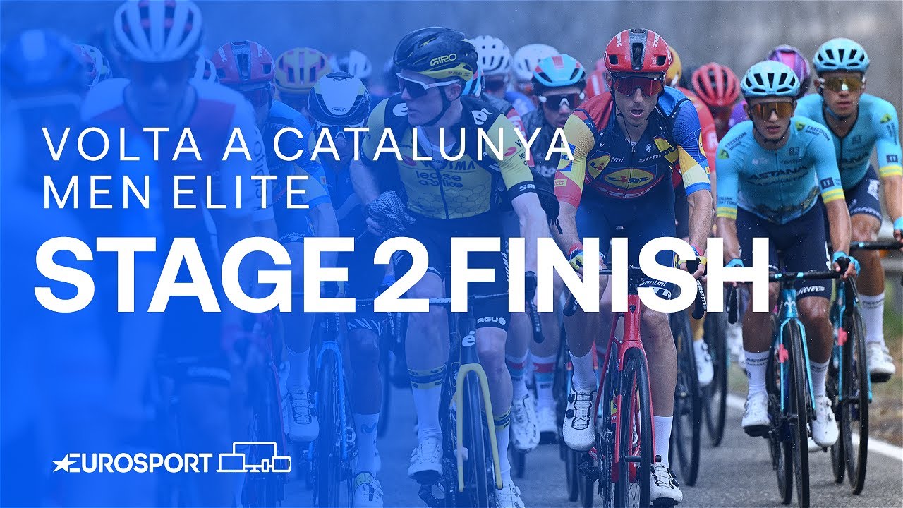 HEAVY RAIN pours down at Vallter 2000 🥶 | Stage 2 Finish Volta a Catalunya 2024 | Eurosport Cycling