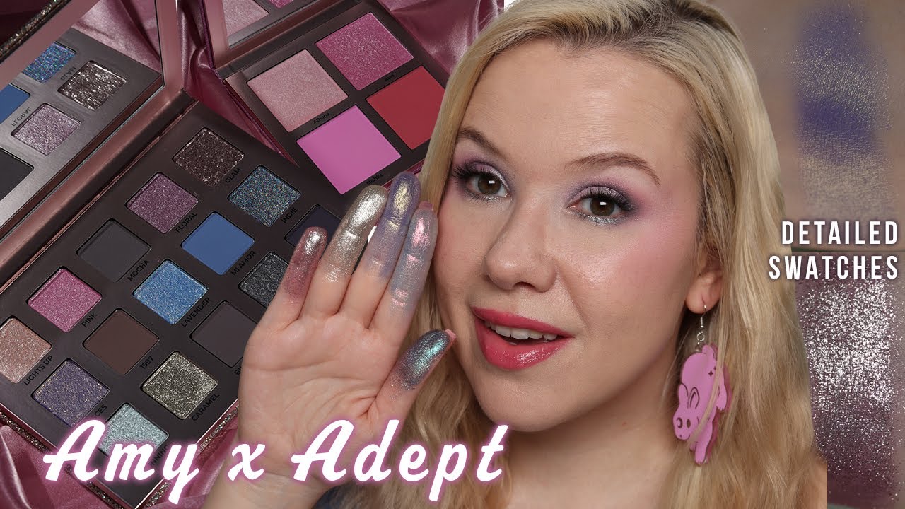 Adept Cosmetics x Amy Loves Makeup Collab!!! | Detailed swatches, comparisons and 2 looks