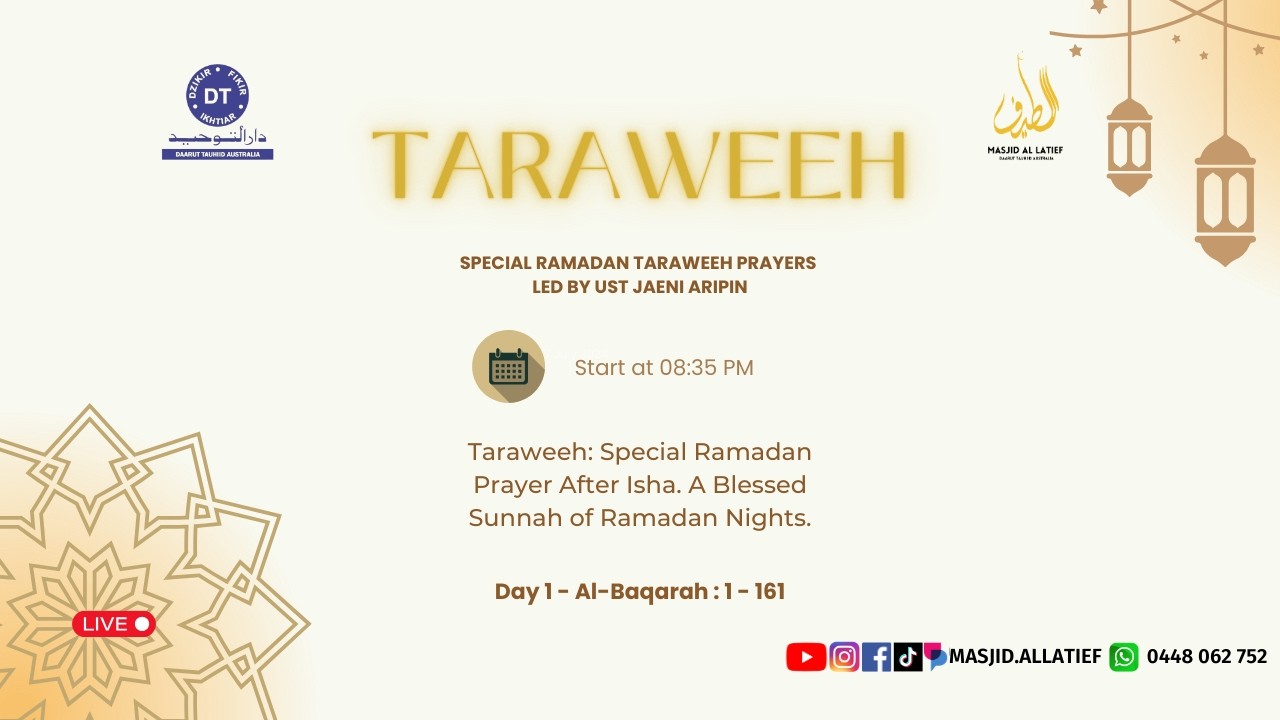 🔴 LIVE Taraweeh Ramadan 1447H | 1 Ramadan 1447 | Masjid Al Latief