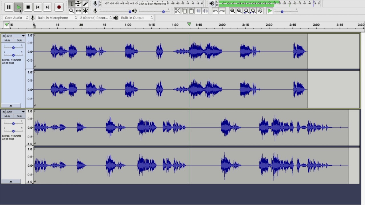 Genom varje andetag - Mix av tv&aring; inspelningar