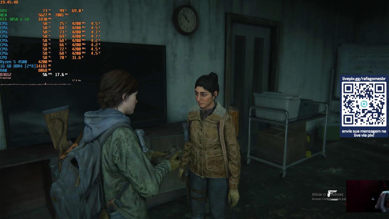 The Last of Us Part II - 1080p (DLSS 4.5 B.) - High - RTX 3050 6 GB + R5 4500 (16 GB) - HDD
