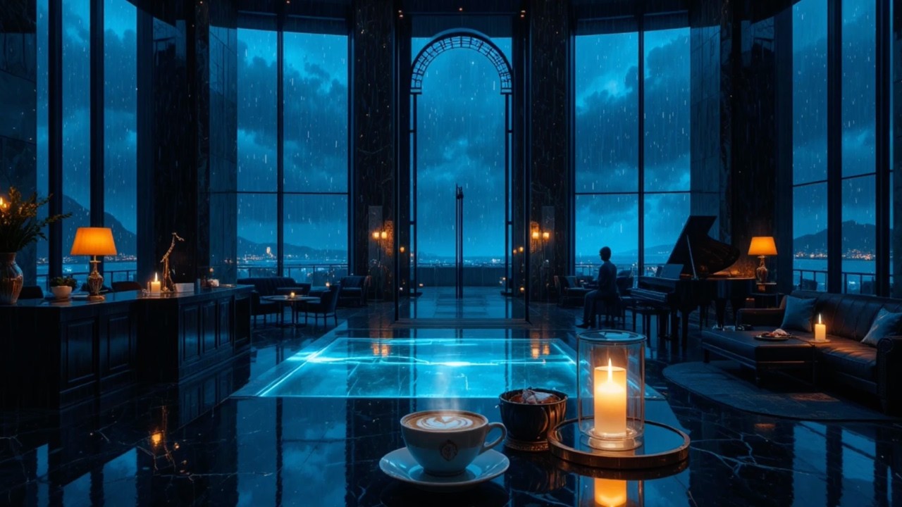 Rainy Night Smooth Jazz 🎷 Luxury Hotel Lounge Piano Jazz Ambience for Relaxing