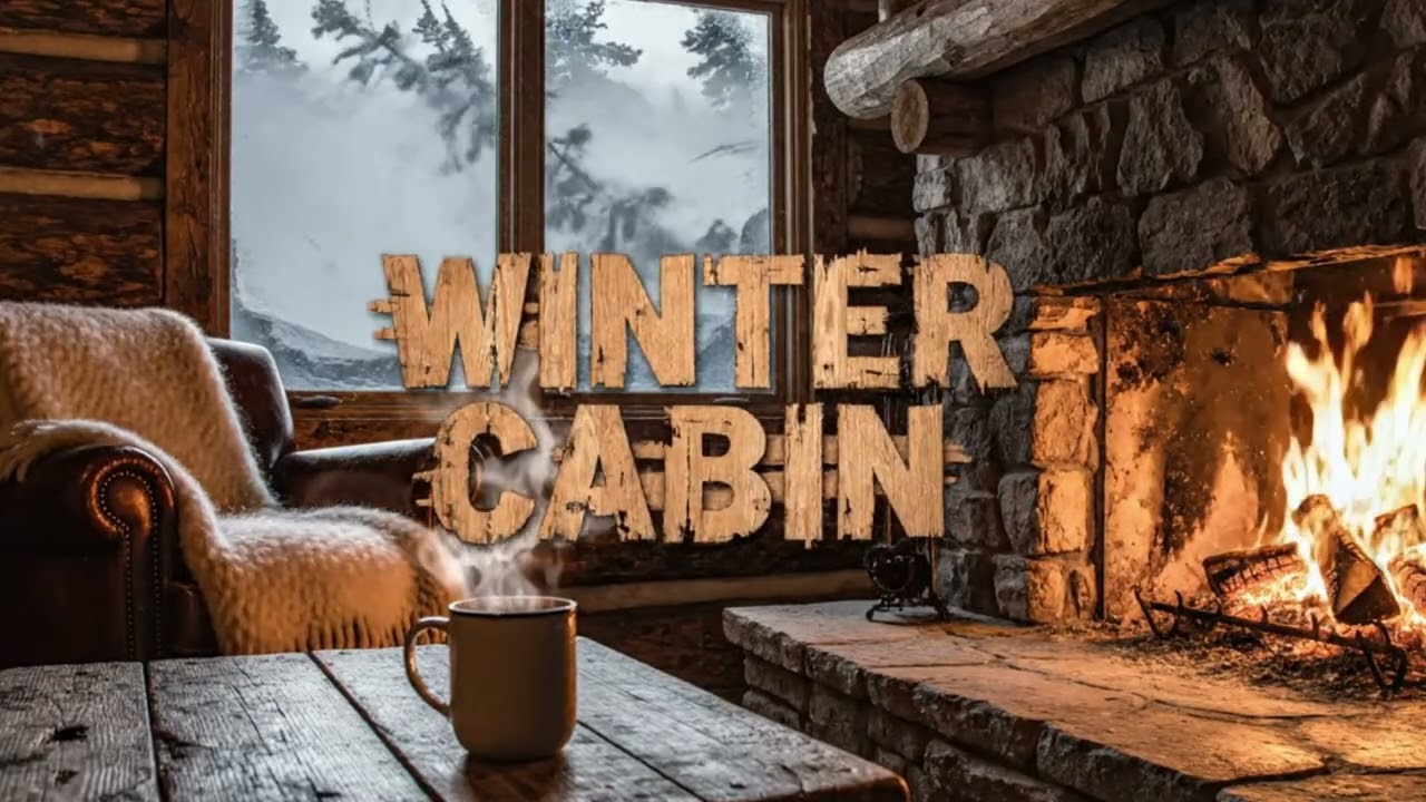 Snowy Mountain Cabin | Heavy Blizzard Sounds & Cozy Guitar Music (눈보라 속 산장)