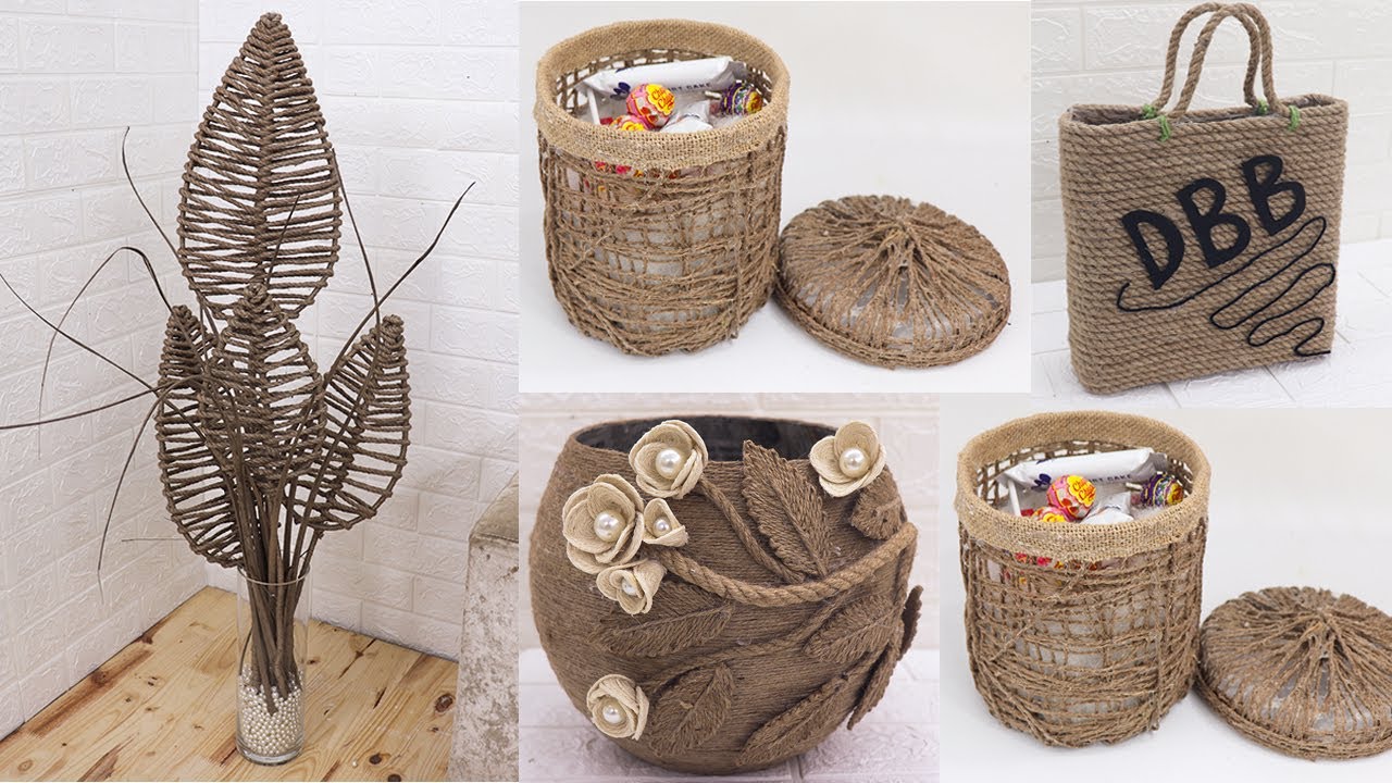 5 Jute craft ideas home decoration, 5 Diy jute craft ideas