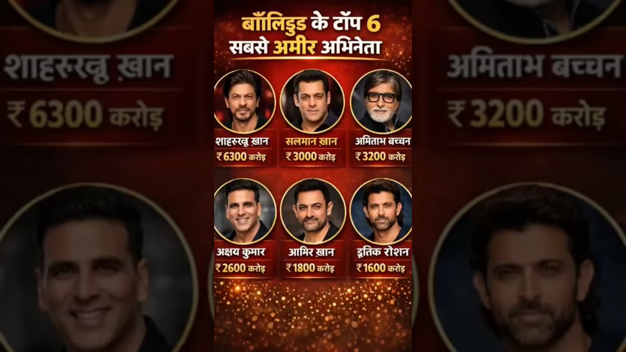 बॉलीवुड के टॉप 6 सबसे अमीर अभिनेता❓Top 6 richest actors in Bollywood