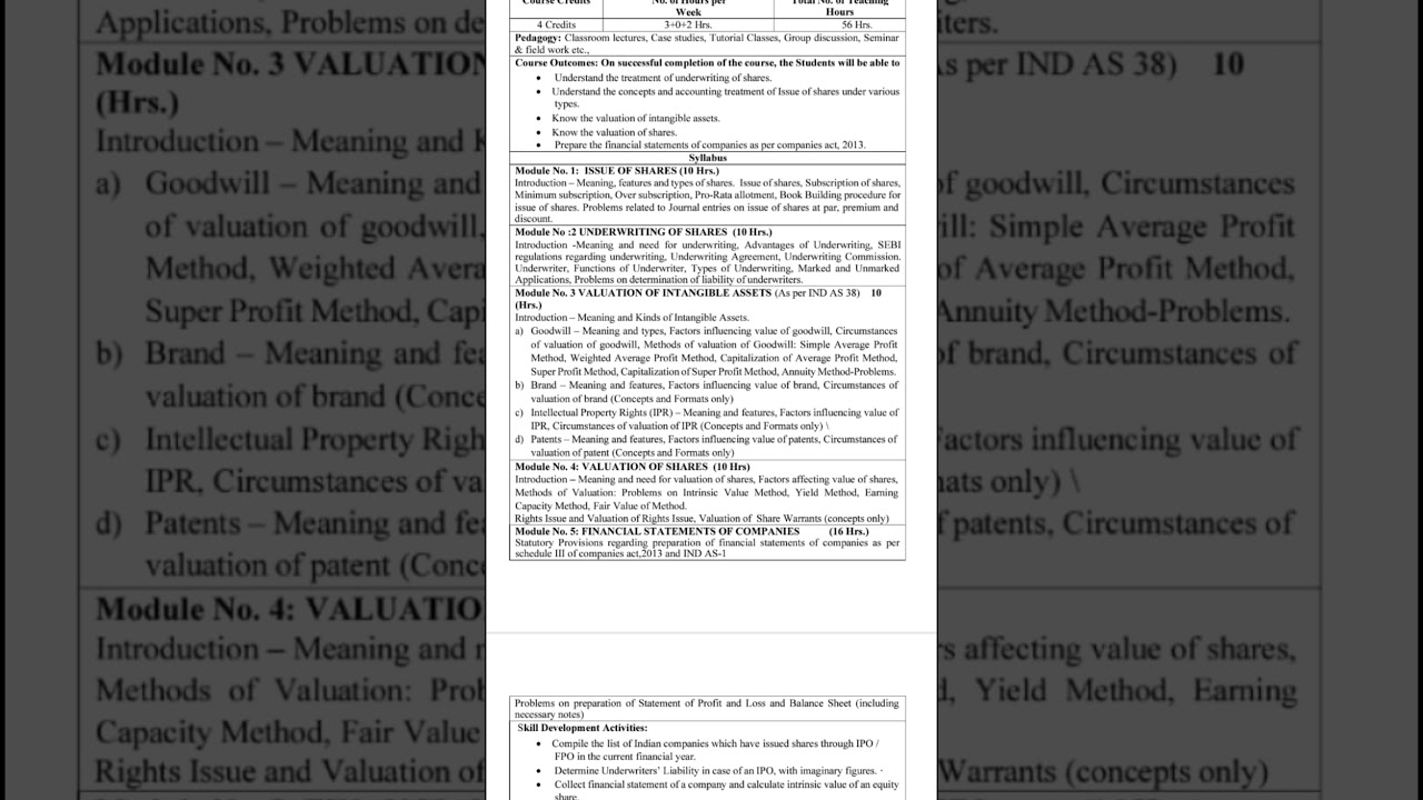 Corporate Acconts syllabus 2nd year 3rd semester #bcom2year