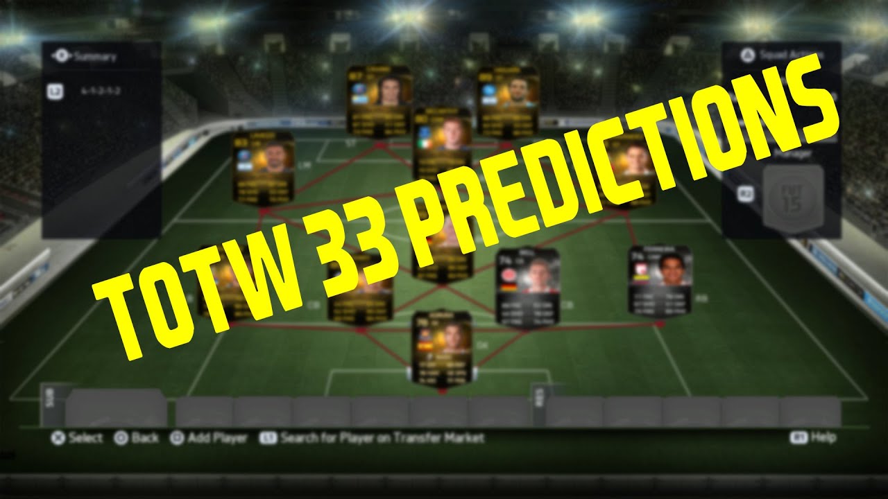 TOTW 33 PREDICTIONS|FIFA 15 ULTIMATE TEAM