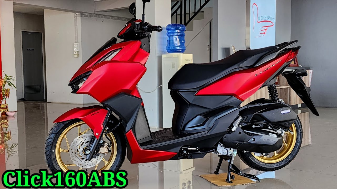 CLICK160ABSสีแดงด้านใหม่รุ่นปี2024ราคาค่าตัว/ต้าบากี้/นัดพบบางใหญ่