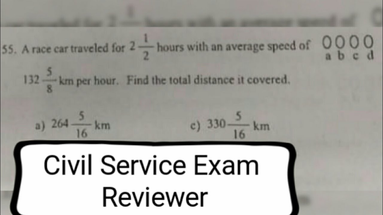 Civil Service Exam Reviewer: Find the Distance