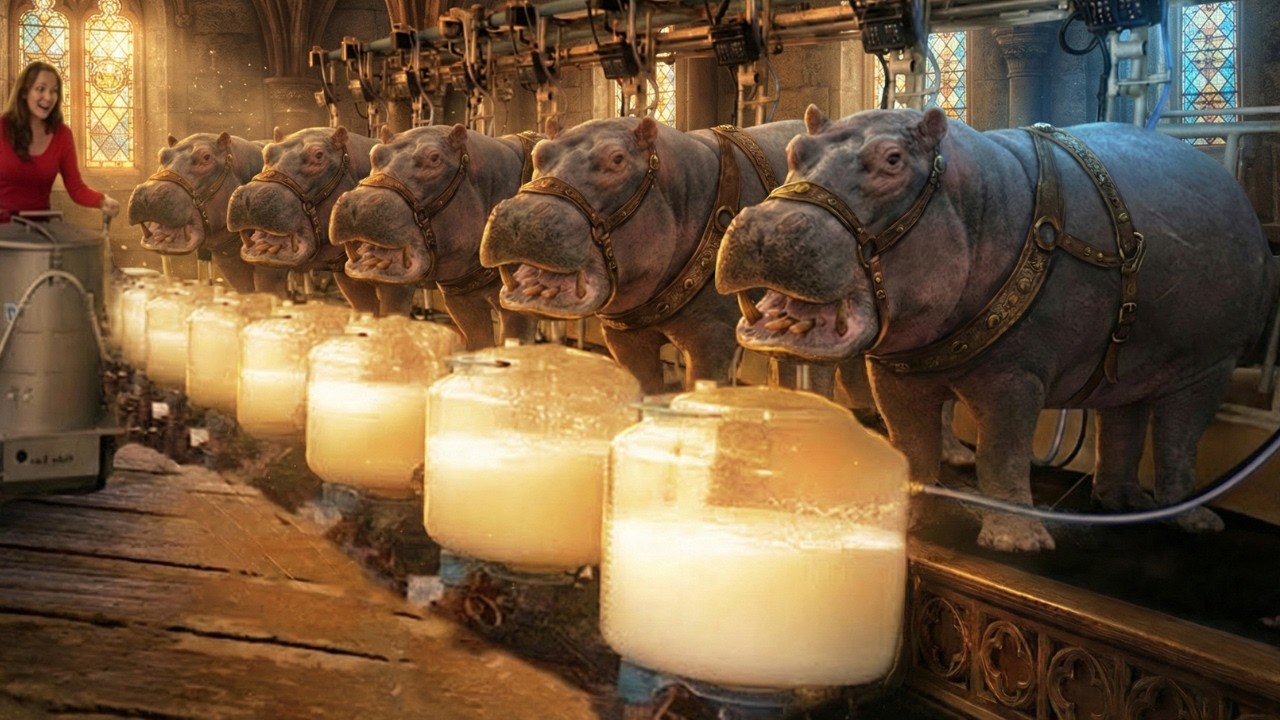 Inside the Hippo Cheese Factory: How Million-Dollar Hippo Milk Products Are Made (Full Process)