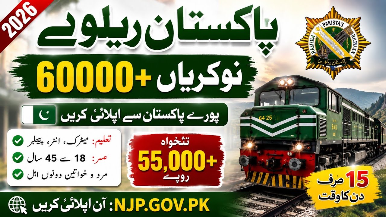 Pakistan Railway Jobs 2026 | Salary 55,000+ | New Govt Jobs 2026