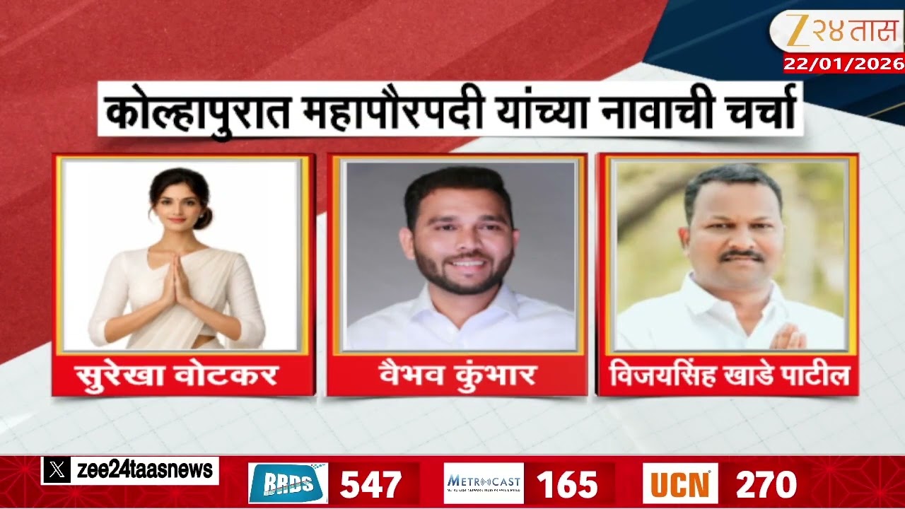 Kolhapur Mayor Candidate | कोल्हापुरात महापौरपदी यांच्या नावाची चर्चा | Zee24Taas
