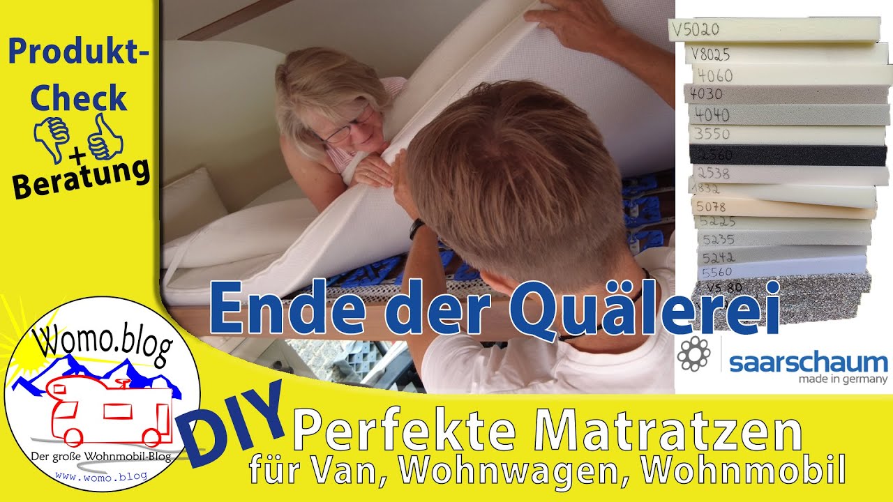 Perfekte Matratze für Van, Wohnmobil und Wohnwagen: DIY - Saarschaum