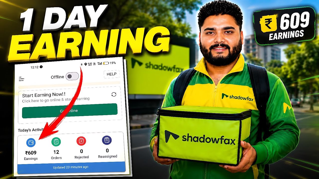 Shadowfax 1 Day Earning ₹609 | Shadowfax Delivery Partner Real Earnings | Shadowfax Job 2026