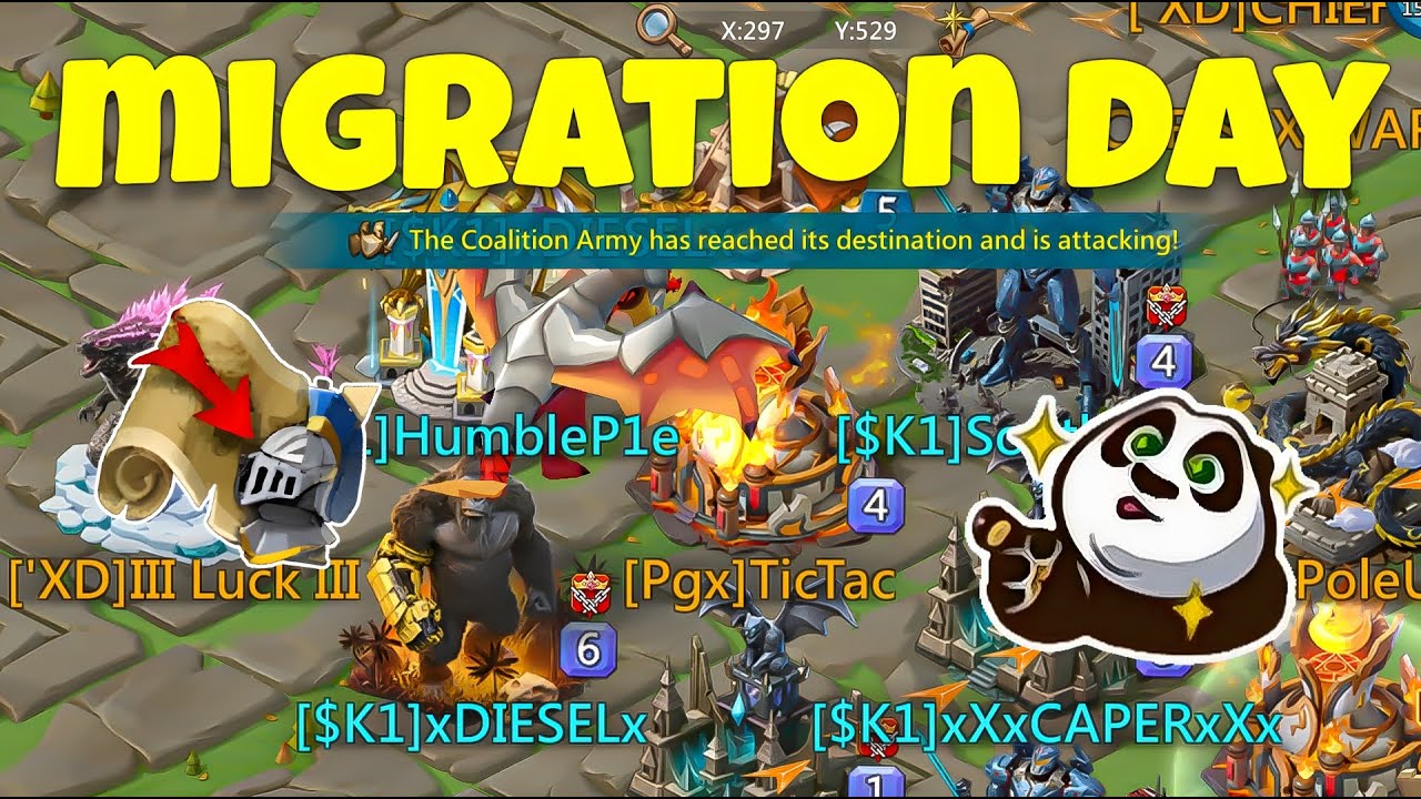 Lords Mobile - Migration Day! Hello K536! How to get 180m kills in 10 minutes