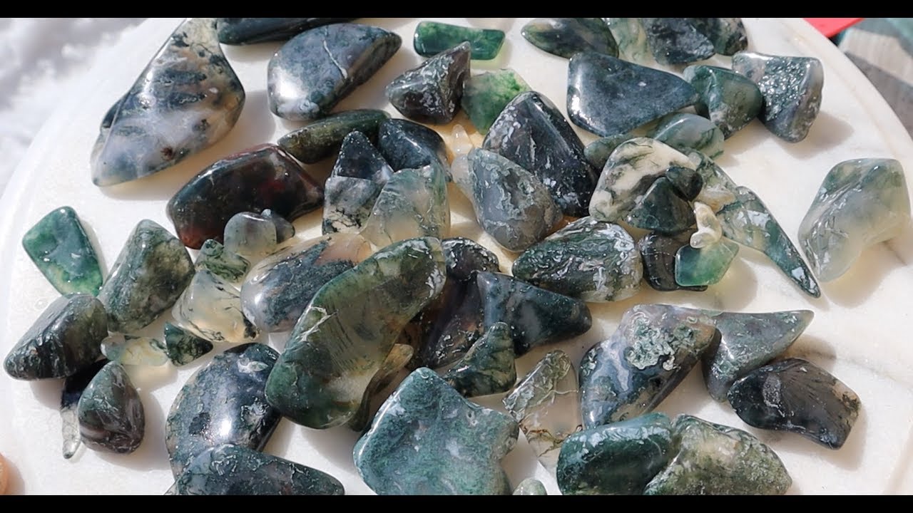 Oopsie   Polishing Moss Agate in rotary tumbler
