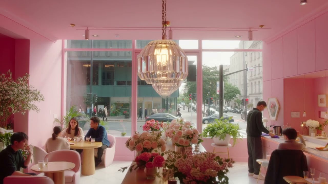 Magenta & Botanical Cafe Background Music for Focus & Study ☕💐 | Cafe Note Ambience カフェの勉強BGM