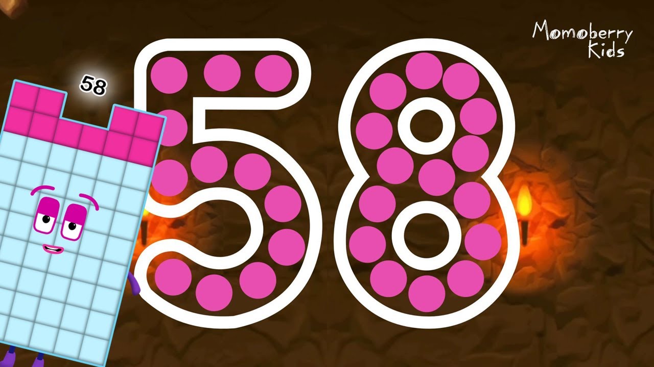 Numberblocks 58 Magic Run - Numberblocks Fifty Eight Adventure | Number Counting Go Explore