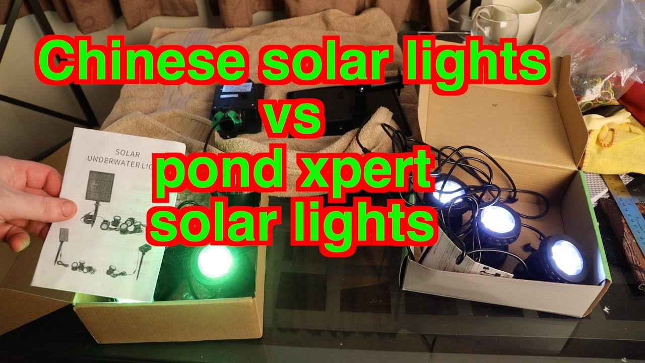 I made a table for the pond & Review Pond Expert solar lights vs Chinese solar lights