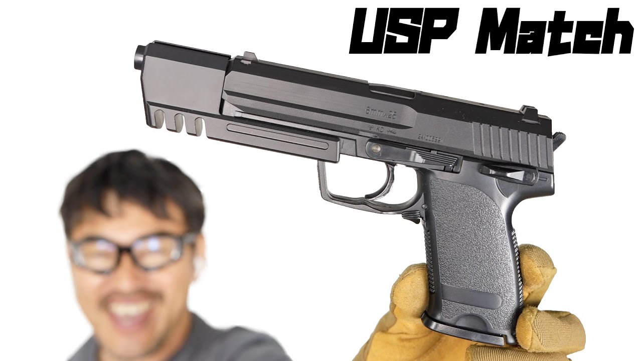 クラウン USP マッチ スライドストップ機構つきのエアコキ 10禁 エアガンレビュー 【再アップロード】