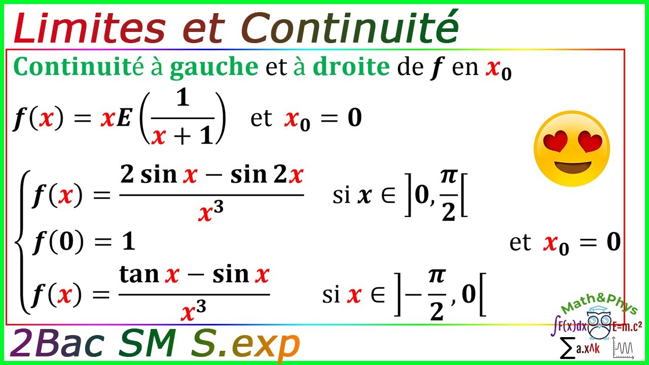Continuité à Gauche - Continuité à Droite - Limites et Continuité - 2 Bac SM S.exp - [Exercice 66]