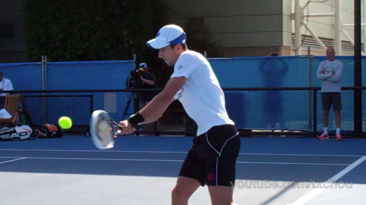 Novak Djokovic - Slow Motion Backhands (Left Side) in HD