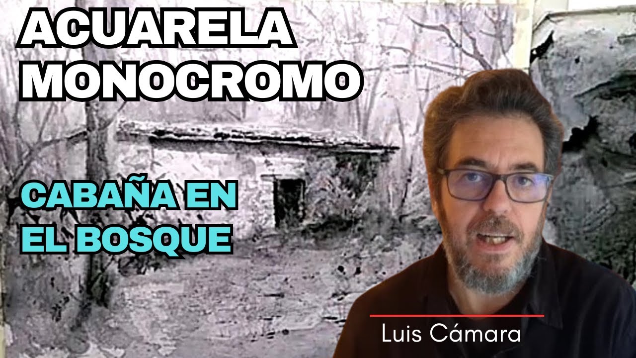 C&Oacute;MO PINTAR UN MONOCROMO EN ACUARELA. Demo de una caba&ntilde;a en el bosque utilizando tinta neutra.