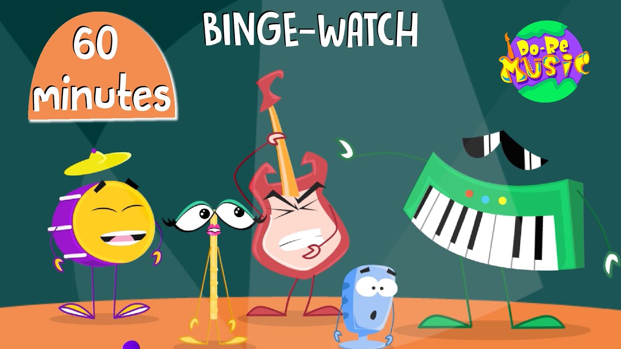Do-Re Music Binge-watch | musical notes | kid song | 1 video hour nonstop