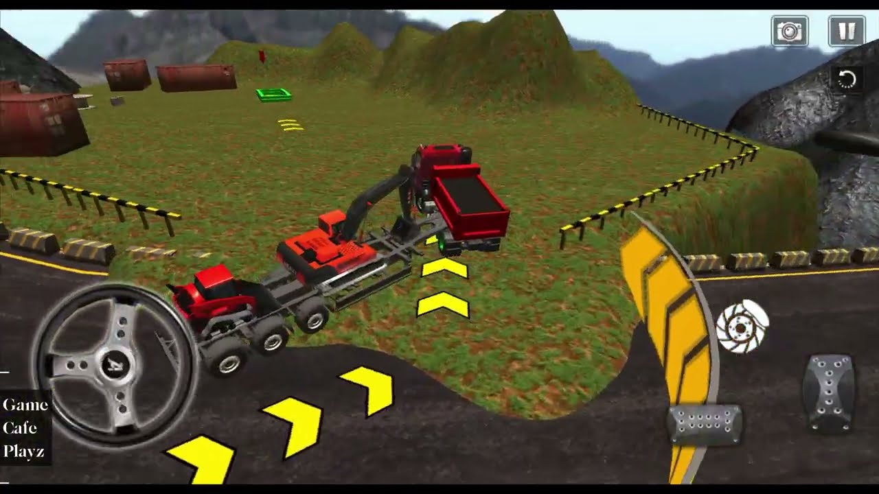 Repairing road in Hill Station | Construction Excavator Game 3d | GameCafe Playz #constructiongames 