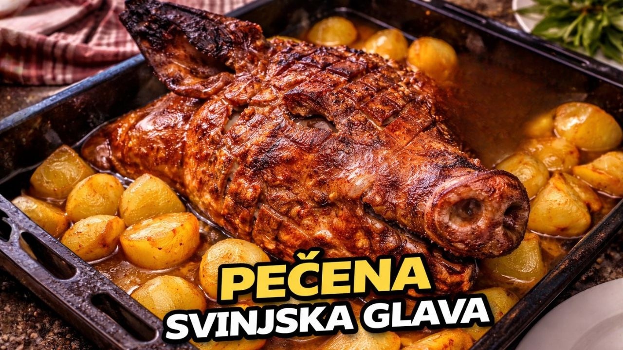Pečena Svinjska Glava – Tradicionalni Recept za Prave Gurmane! 🐖🔥