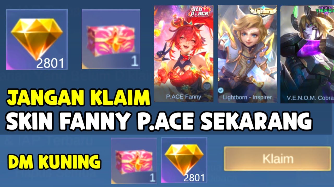 DAPAT 2.800 DIAMOND KUNING TAMBAHAN ! JANGAN KLAIM SKIN FANNY P.ACE SEKARANG !!