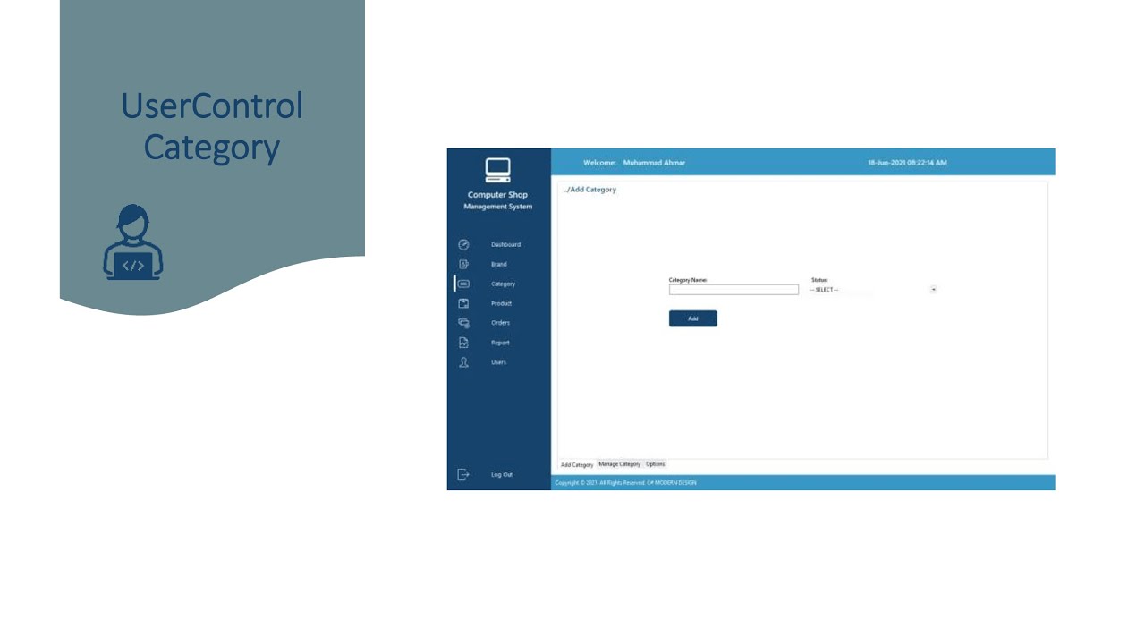 Computer Shop Management System | Category UserControl | C#