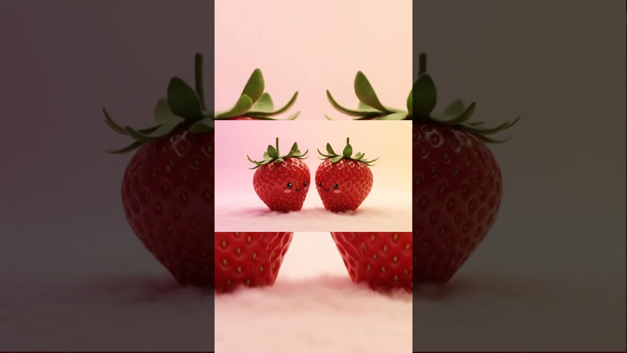 Strawberries Hug in a Perfect Loop | Kawaii Animation & Soft Vibes