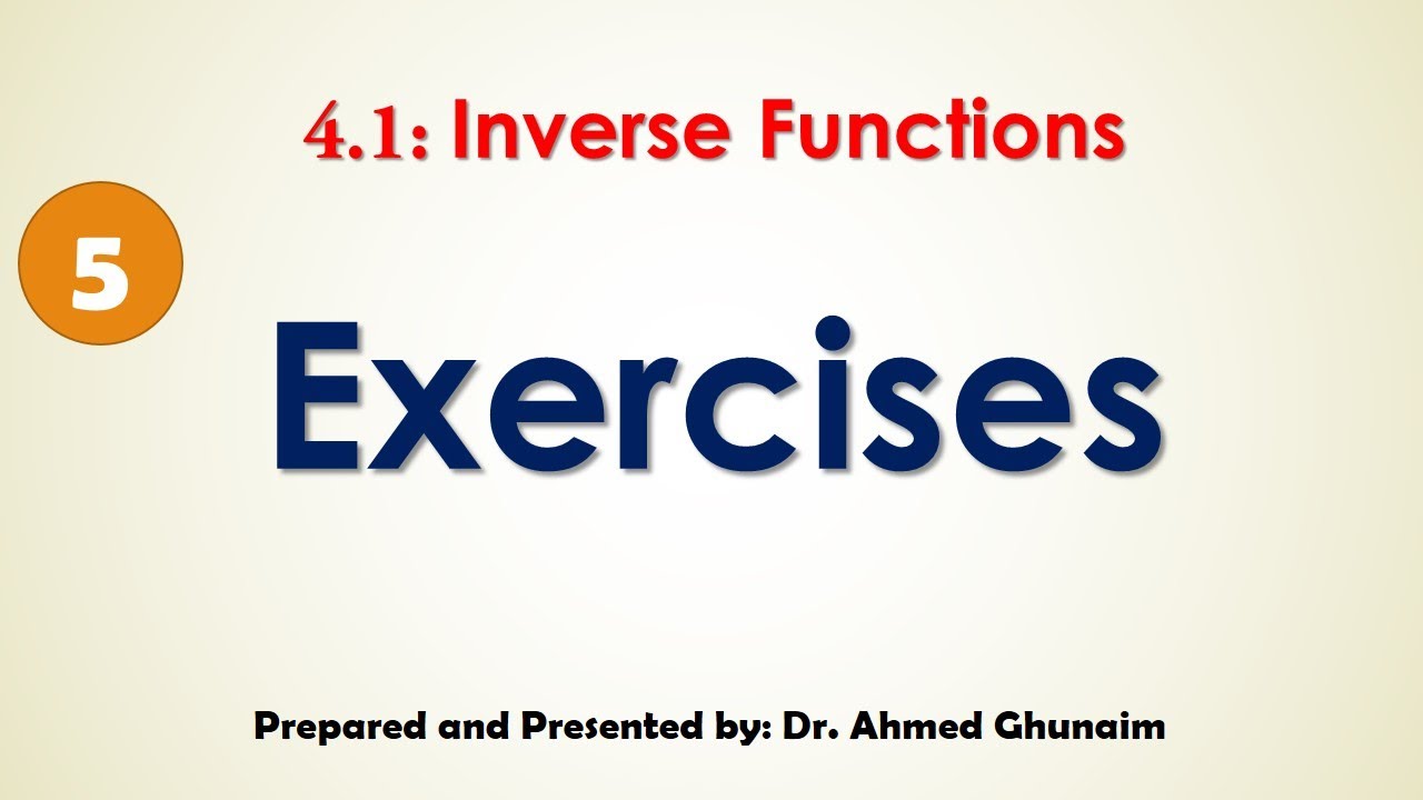 Sec 4.1 : (5) Exercises - Math2 (السنة التحضيرية)